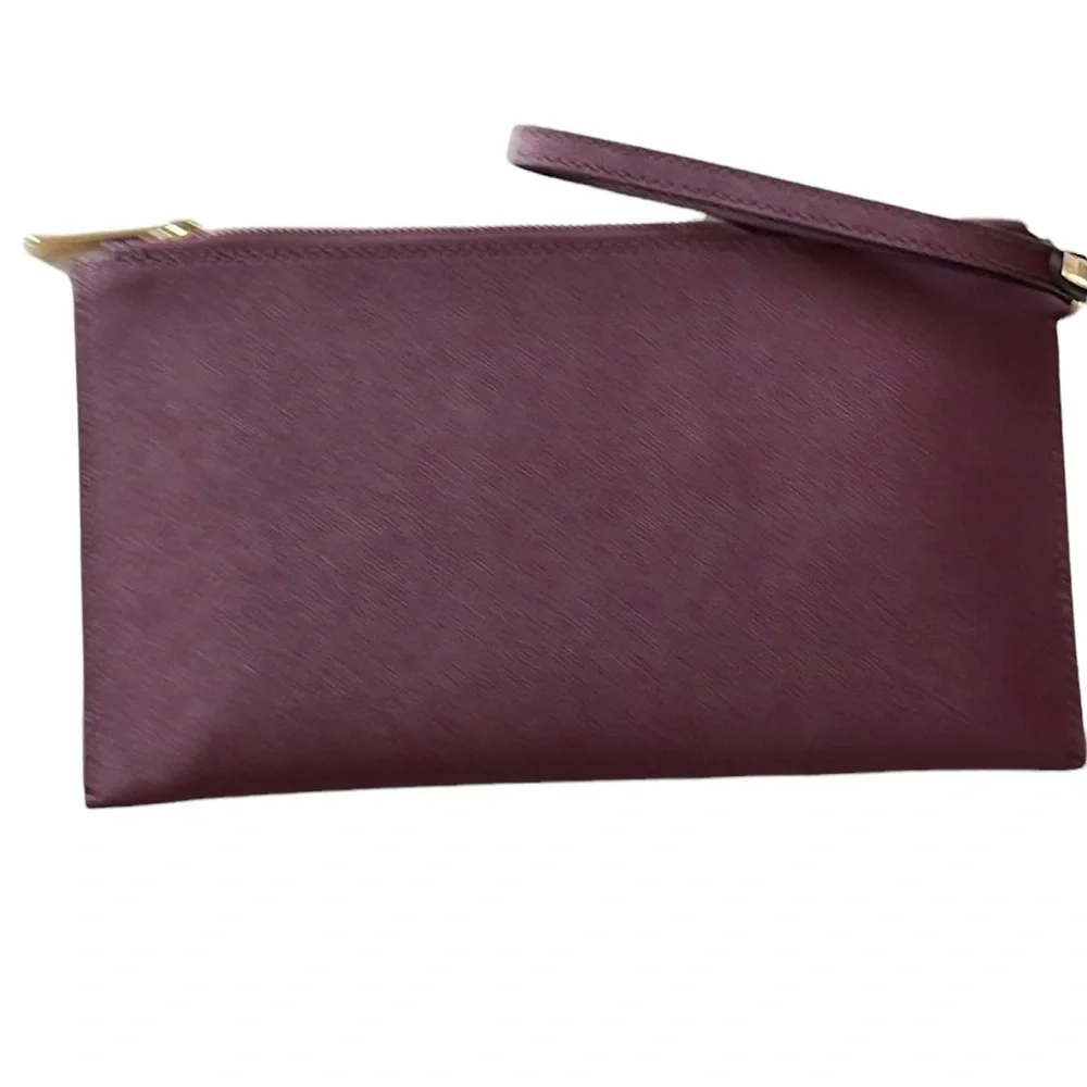 Michael Kors cherry Saffino Leather stud gold pyramid wristlet NWOT